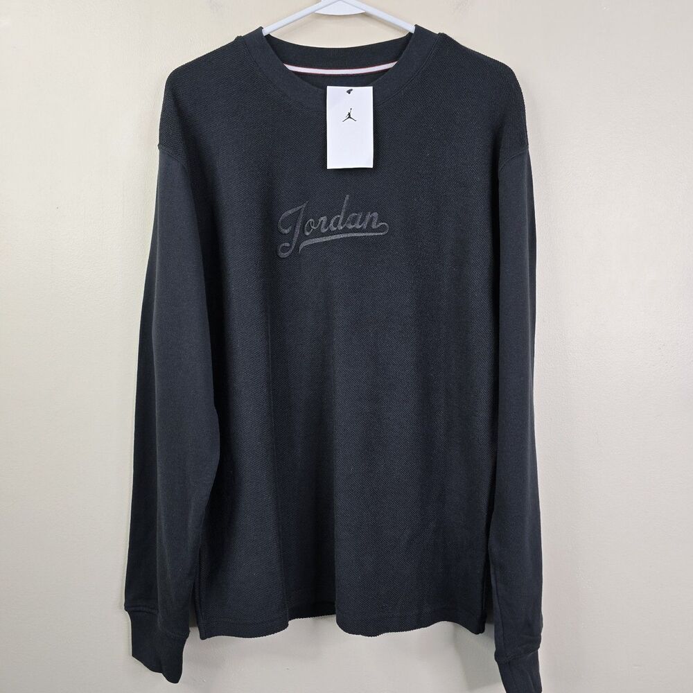 NEW Air Jordan Mens Crewneck Long Sleeve Embroidered Stitch Sweatshirt Small